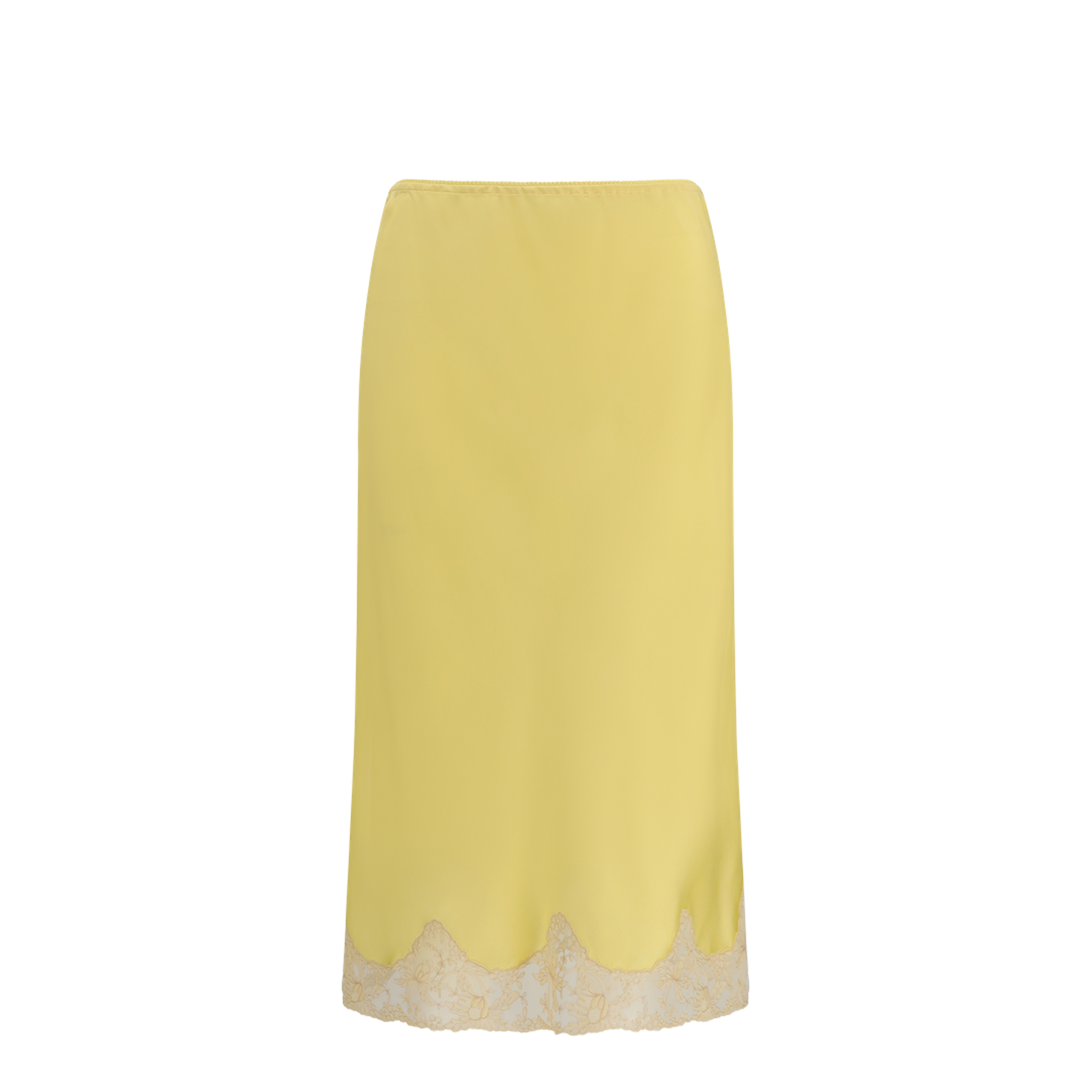 Satin Midi Skirt with Lace Inserts - Image 1