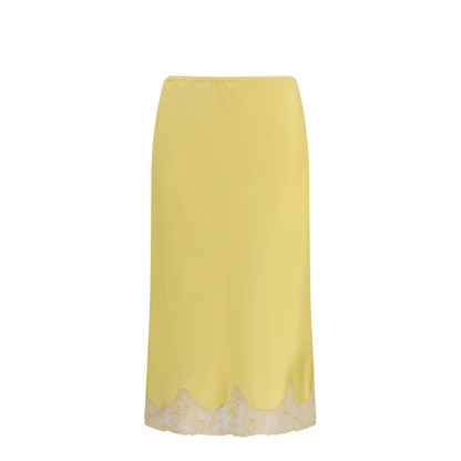 Satin Midi Skirt with Lace Inserts - Image 1