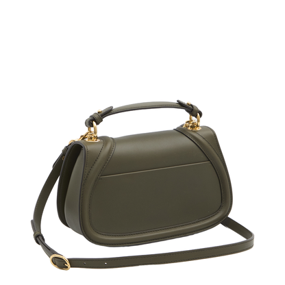 Blondie Medium Top Handle Bag in Forest Green Leather - Image 2