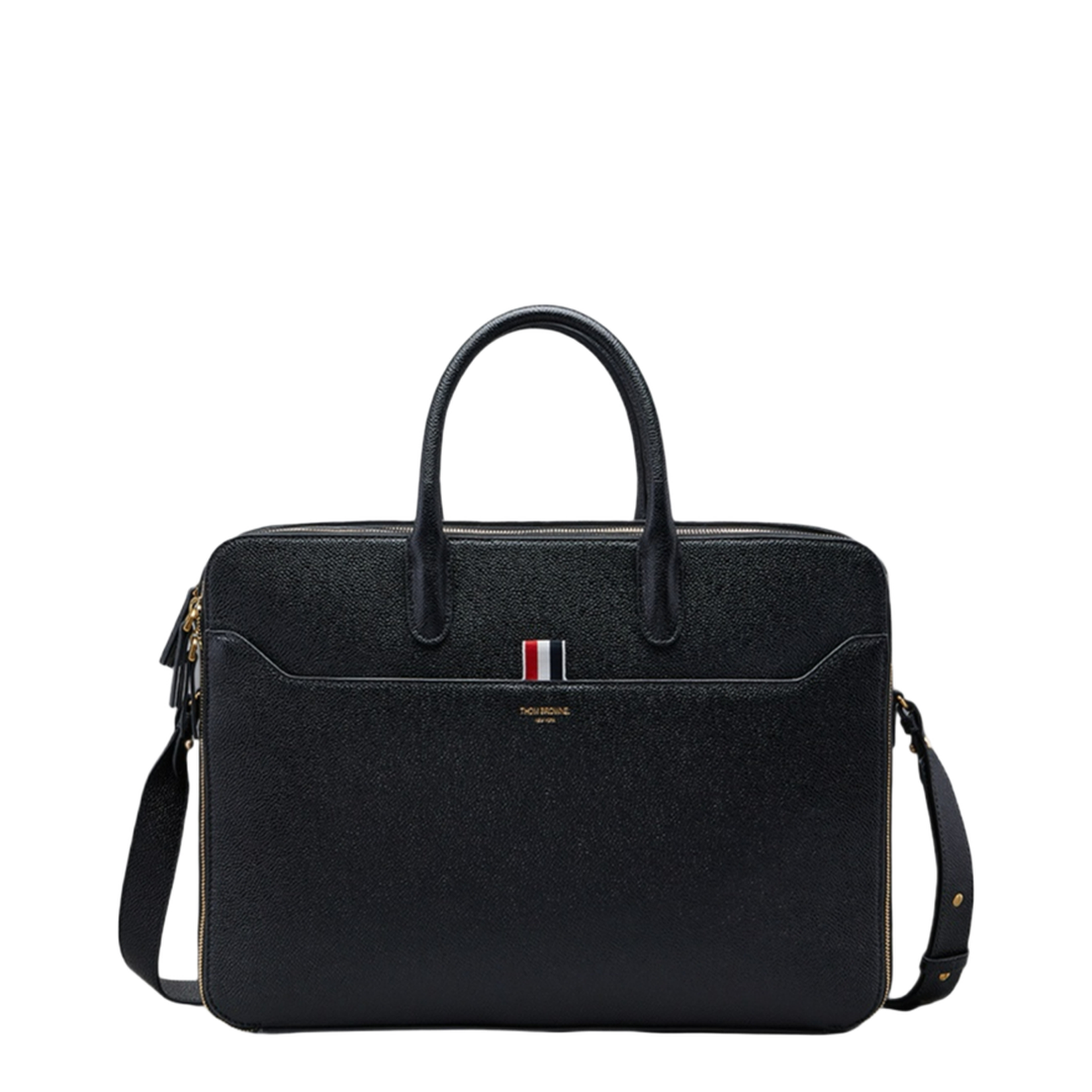 Black Double Brass Zipper Bag - Image 1