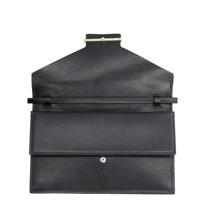Aube Supple Grain Leather Mini Shoulder Bag - Black - Image 3