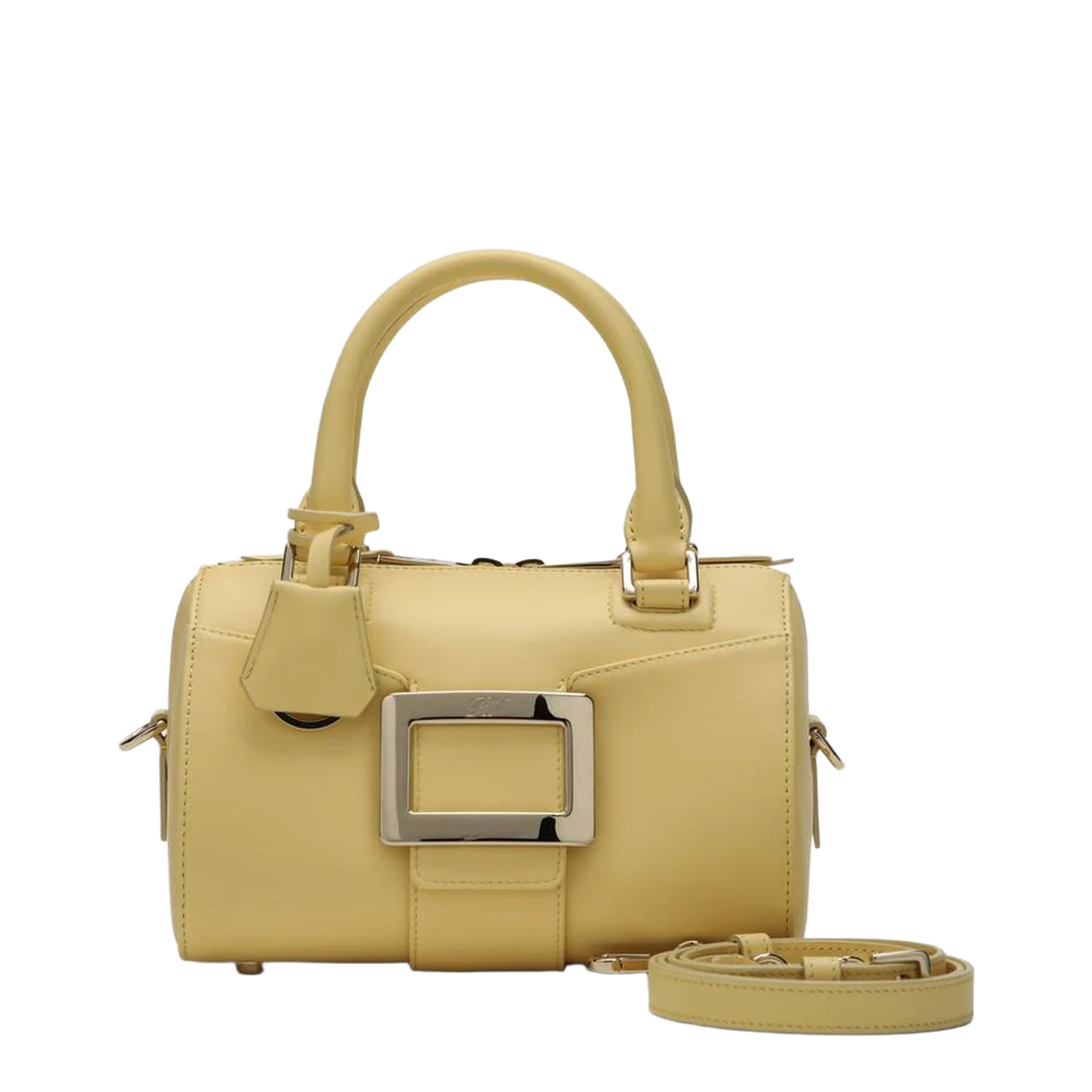 Yellow Leather Bowling Bag - Image 1