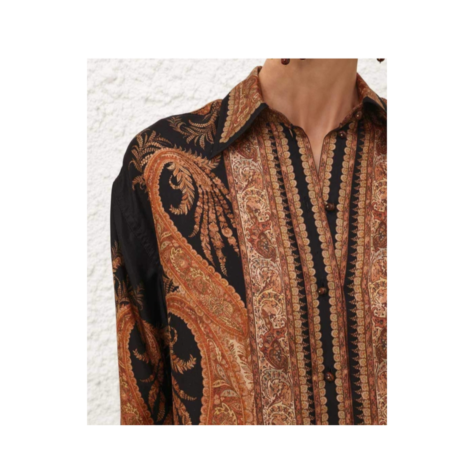 Hypnotic Satin Shirt Denim Paisley - Image 5