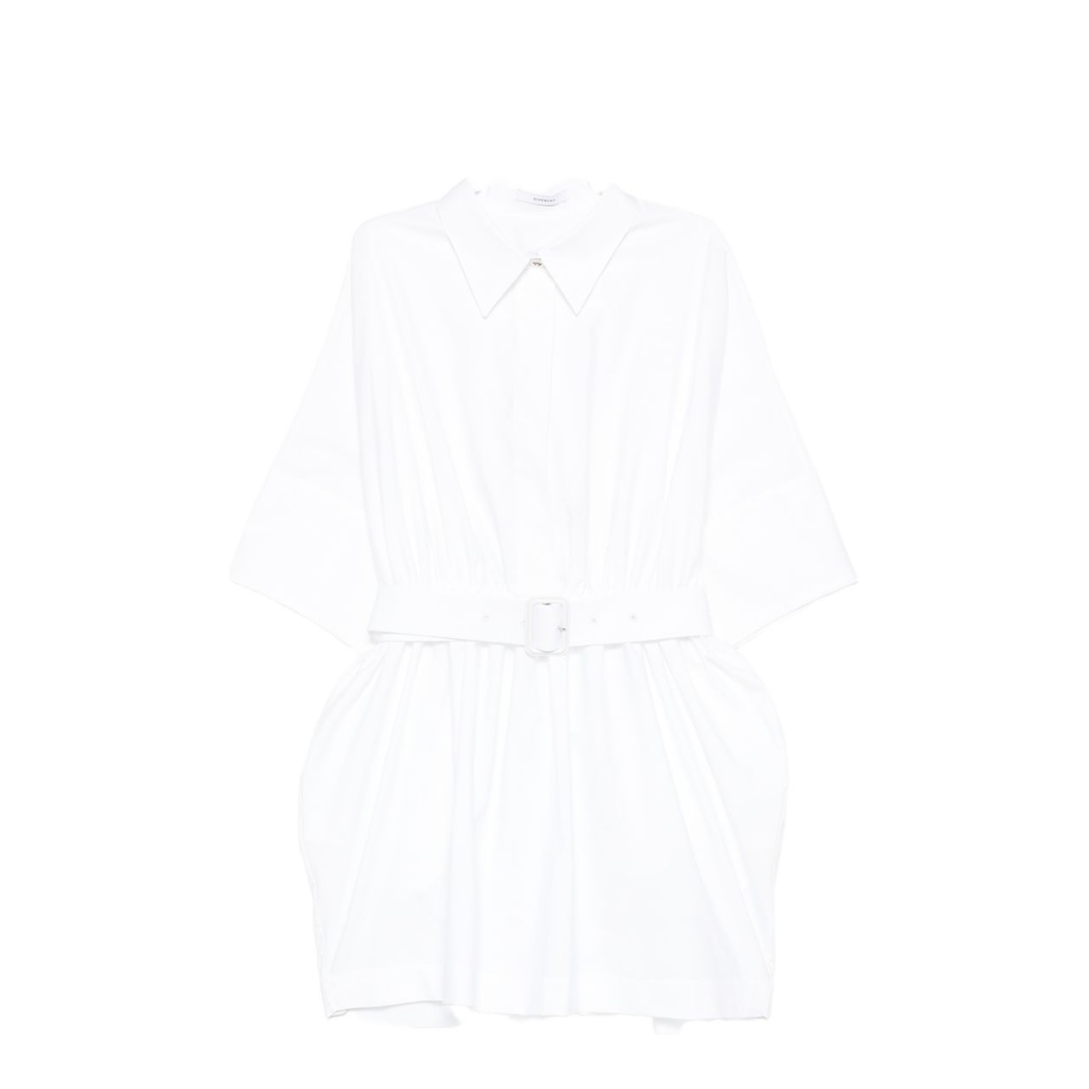 Mini Chemisier Dress in White Poplin - Image 1