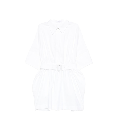 Mini Chemisier Dress in White Poplin - Image 1