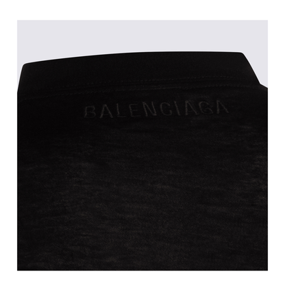 Black Maxi Train T-Shirt in Cotton Jersey - Image 8