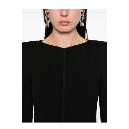 Chevron Motif Jersey Zip-Up Jacket - Image 4