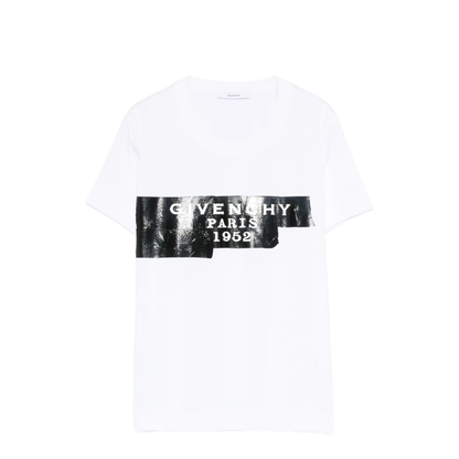 Cotton T-Shirt with Tape Print - Image 5