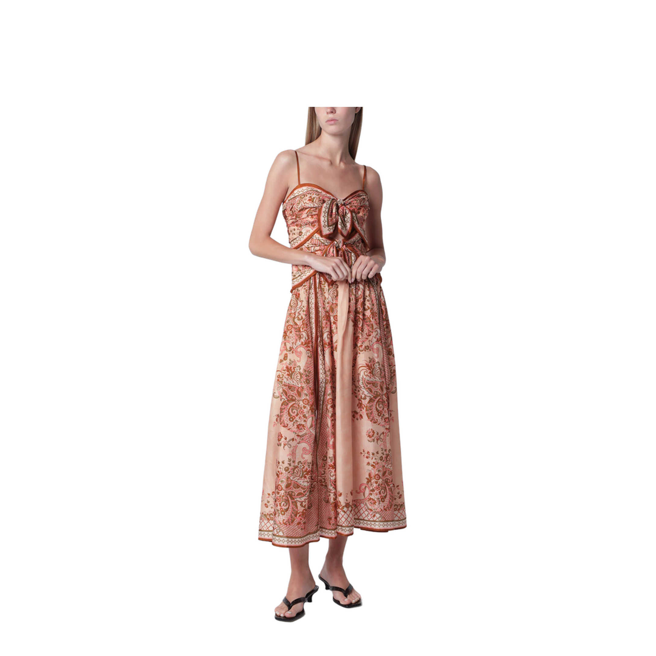 Aster Midi Dress with Silk Scarf Detail - Image 1