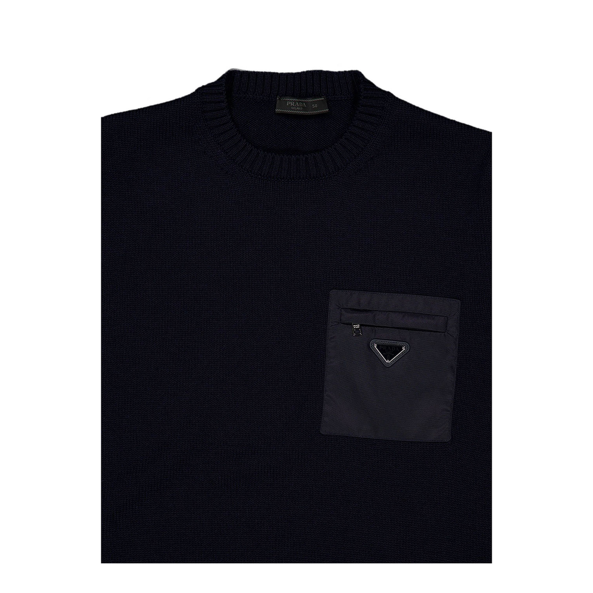 Wool Sweater With Nylon Patch Pocket - Image 3