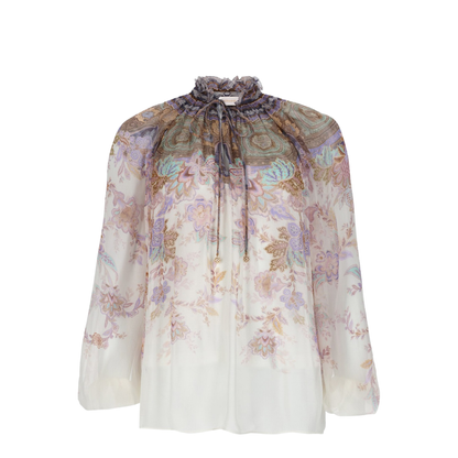 Luna Billow Puffed-Sleeve Blouse - Image 1