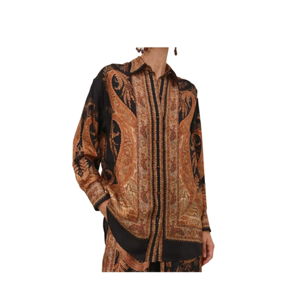 Hypnotic Satin Shirt Denim Paisley - Image 3