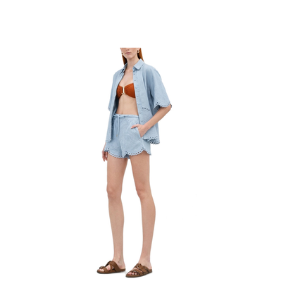 Daylight Embroidered Denim Shorts - Image 2