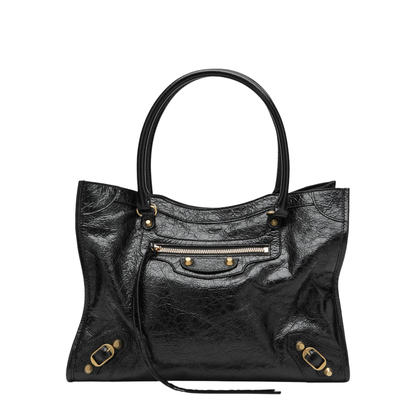 Le City Small Arena Lambskin Tote Bag - Black - Image 1