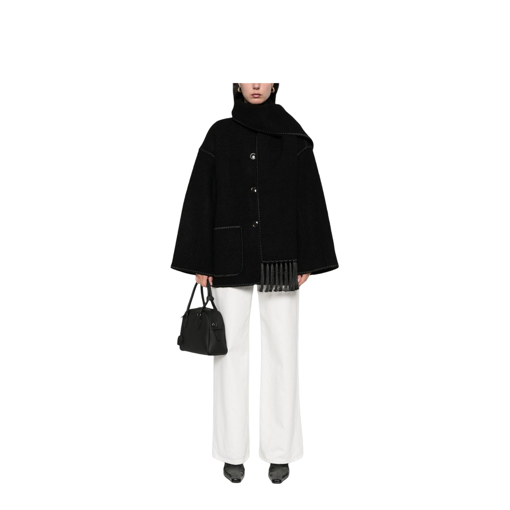 Black Wool Blend Jacket - Image 2