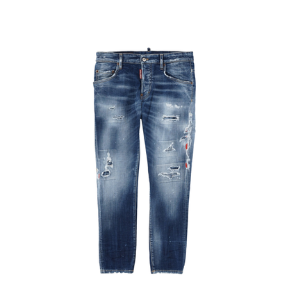 Skater Jeans in Medium Blue with Destroyed Details - Image 1