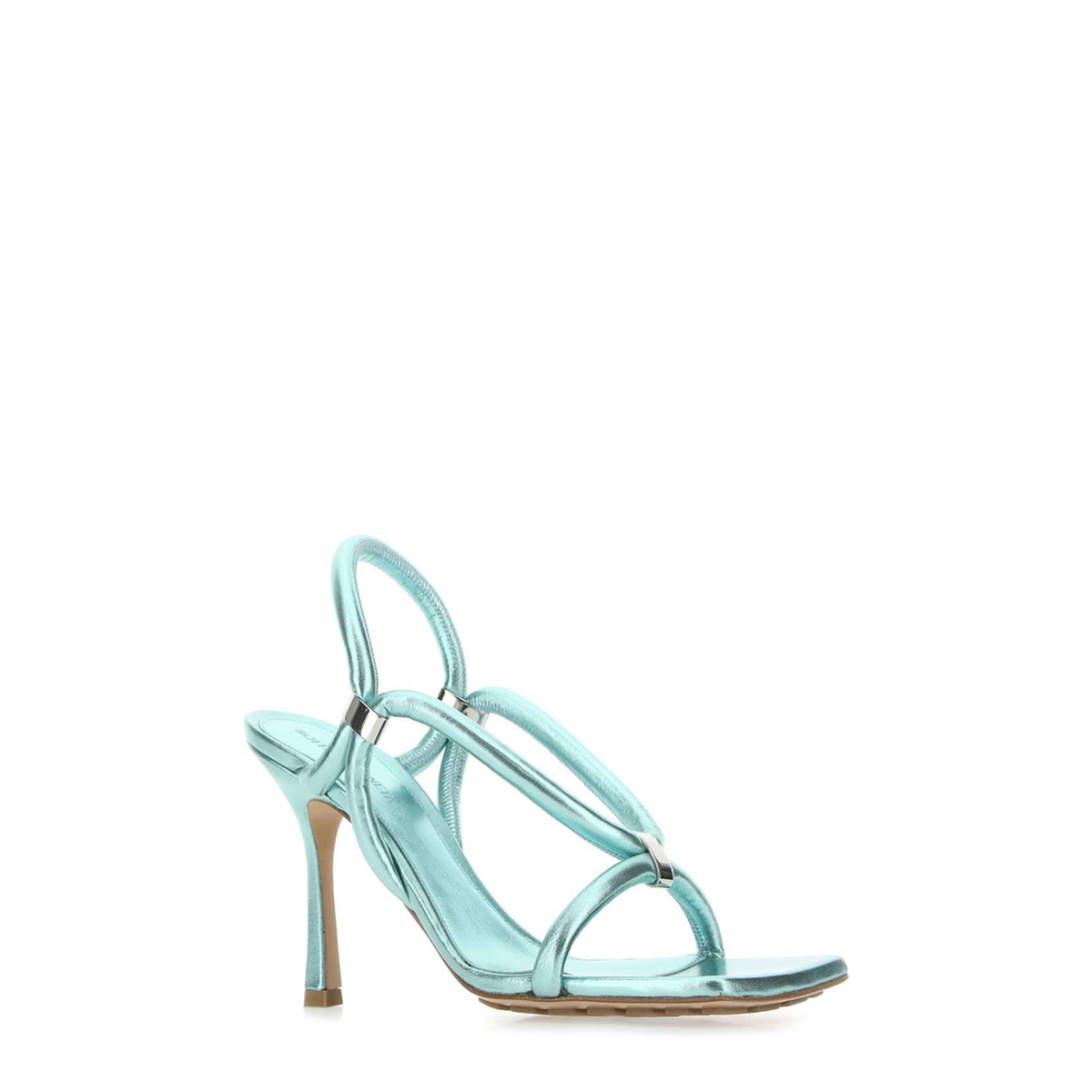 Light-Blue Leather Stretch Sandals - Image 3