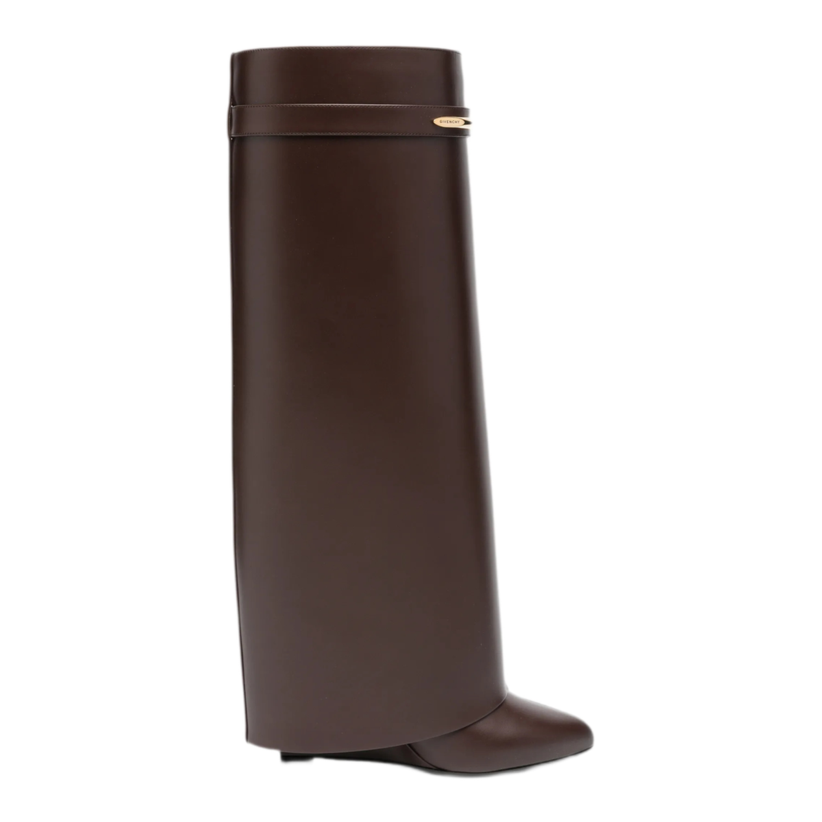 Shark Pinch Leather Boots In Ebony Brown - Image 1