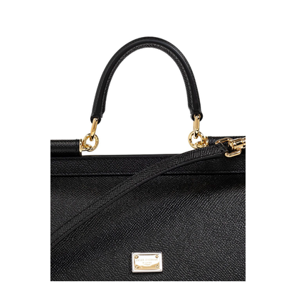 Medium Sicily Handbag in Black - Image 5