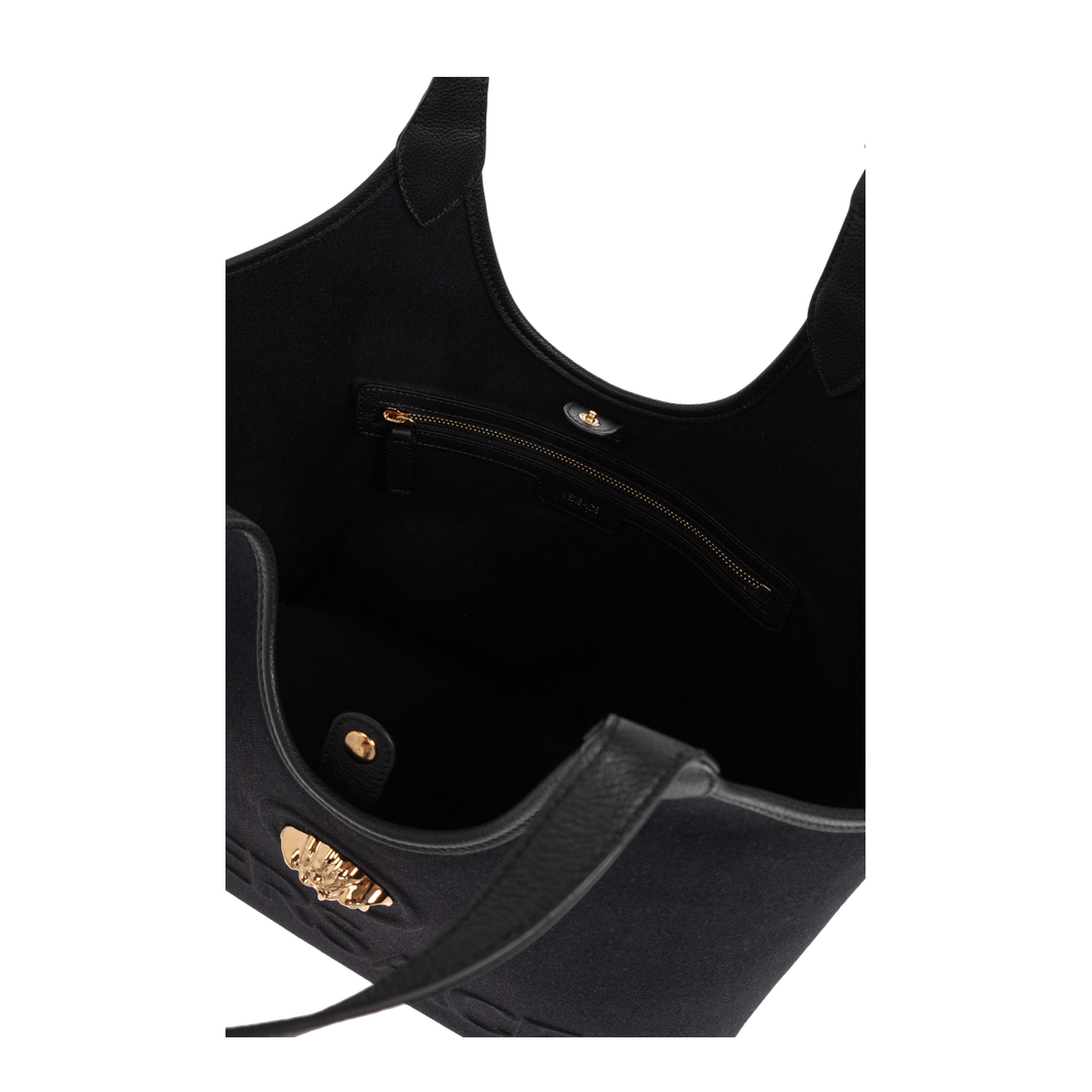 La Medusa Large Canvas Tote Bag - Black+Gold - Image 5