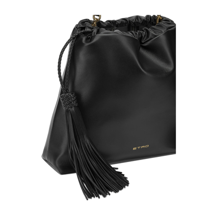 Kalispera Medium Lambskin Bucket Bag - Black - Image 4
