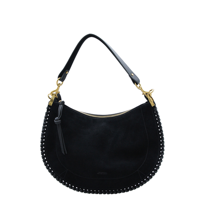 Oskan Soft Zip Smooth Studded Cowhide Leather Crossbody Bag - Black - Image 1