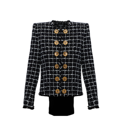 Women's Jacket Grid Pattern - Image 2