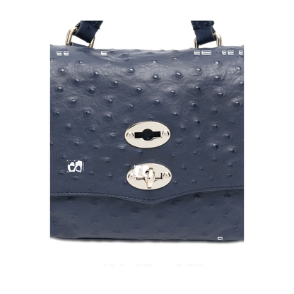 Postina Baby Cactus Leather Top Handle Bag - Blue Soffio di Vetro - Image 4