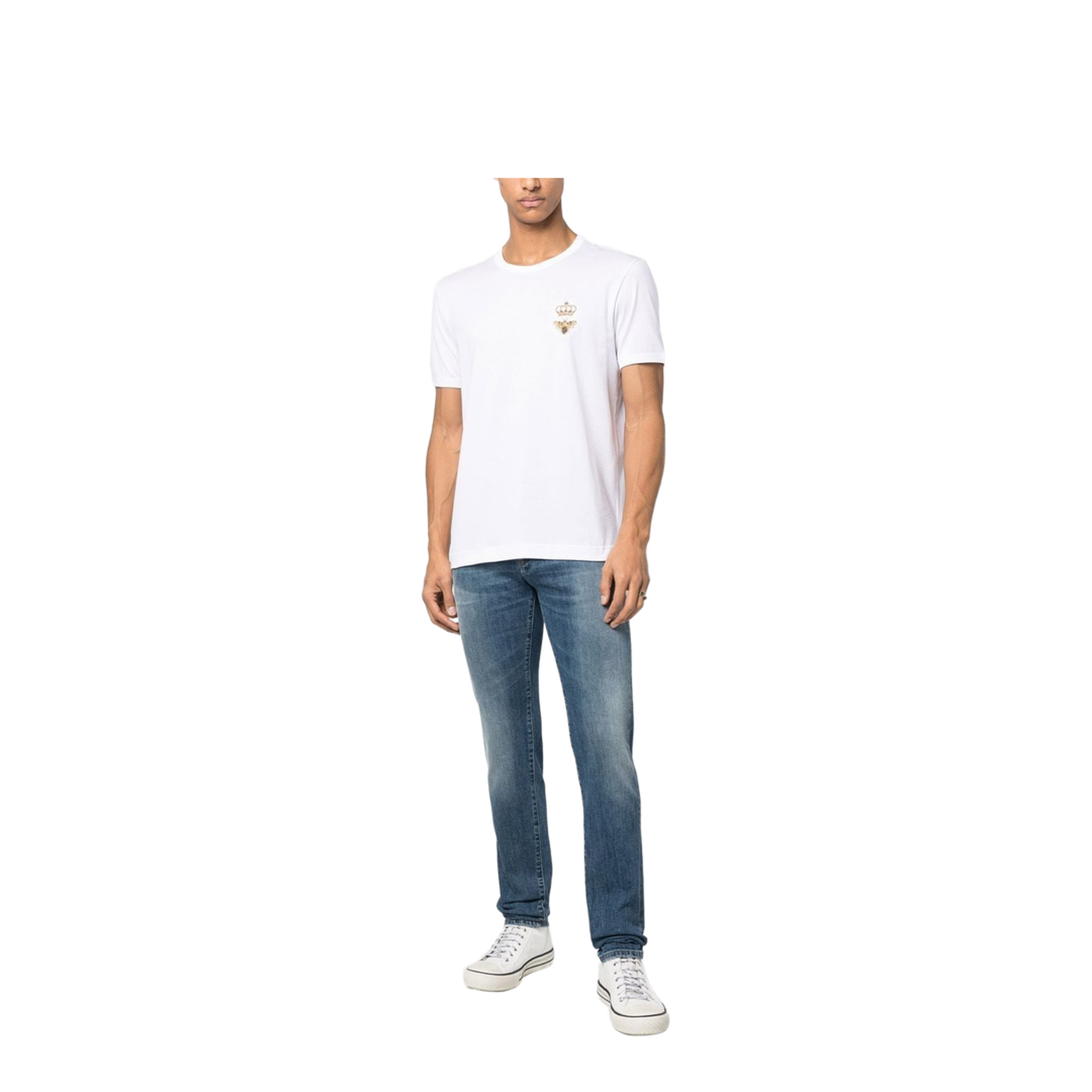 Cotton Jersey T-Shirt with Lurex Embroidery - Image 4