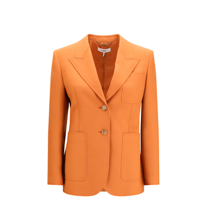 Straight-cut wool gabardine blazer - Image 1