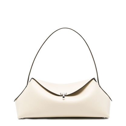 Grained Leather Shoulder Bag - Milk - Image 1