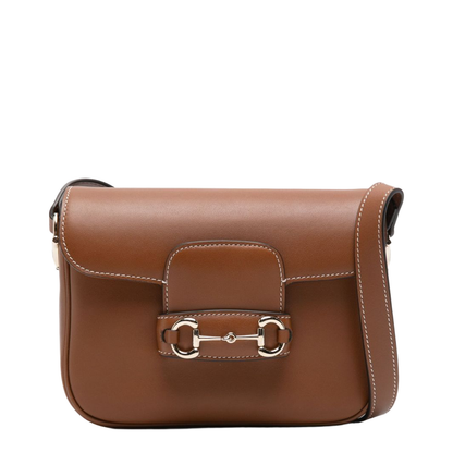 Horsebit 1955 Soft Small Shoulder Bag in Brown Leather - Image 1