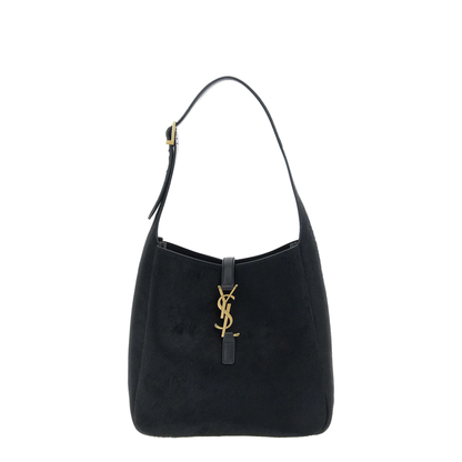 Le 5 À 7 Small Pony-Effect Leather Shoulder Bag - Black - Image 1