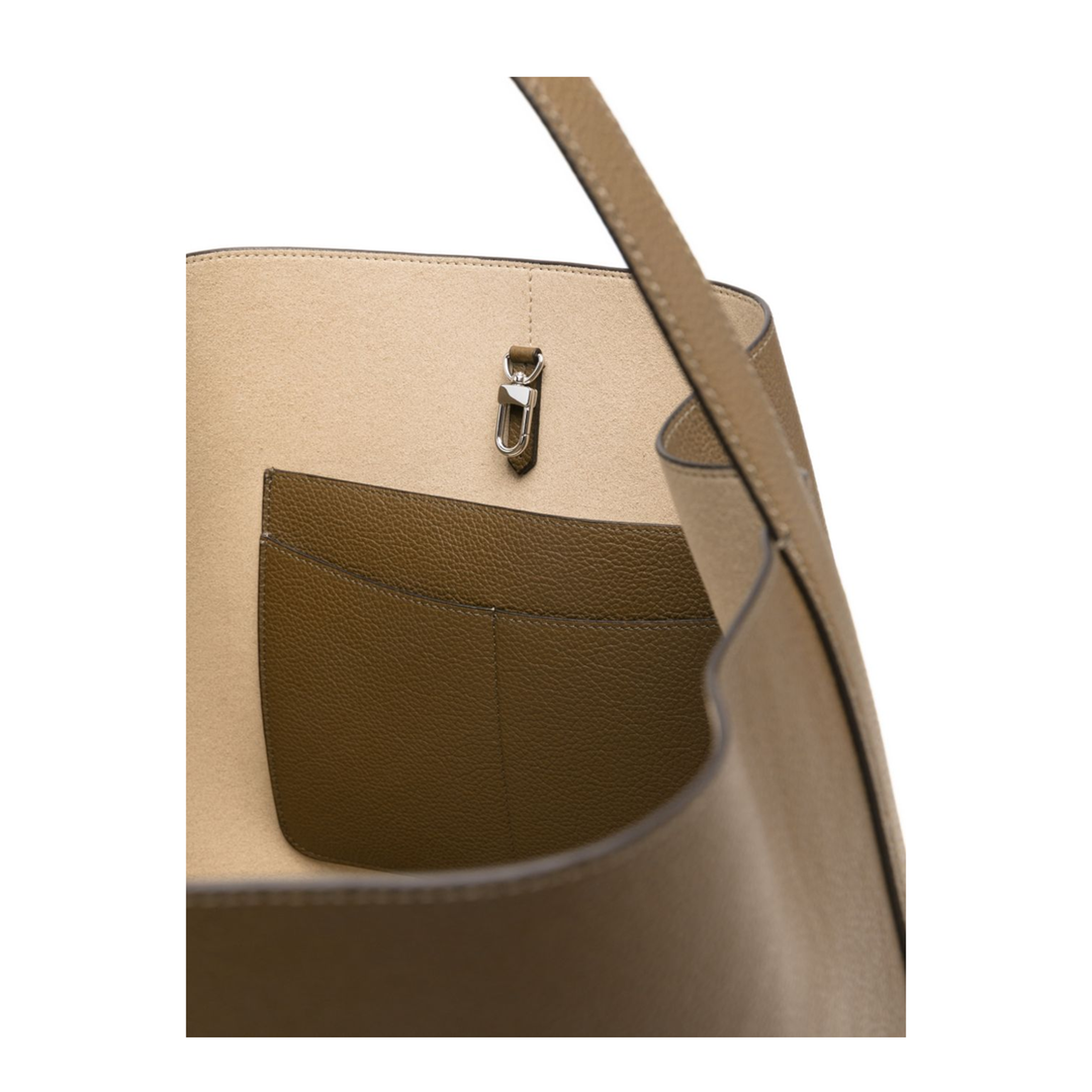 Belted Tote Medium Calf Leather Tote - Dark Taupe - Image 2