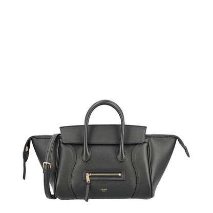 Luggage Small Calfskin Top Handle Bag - Black - Image 1