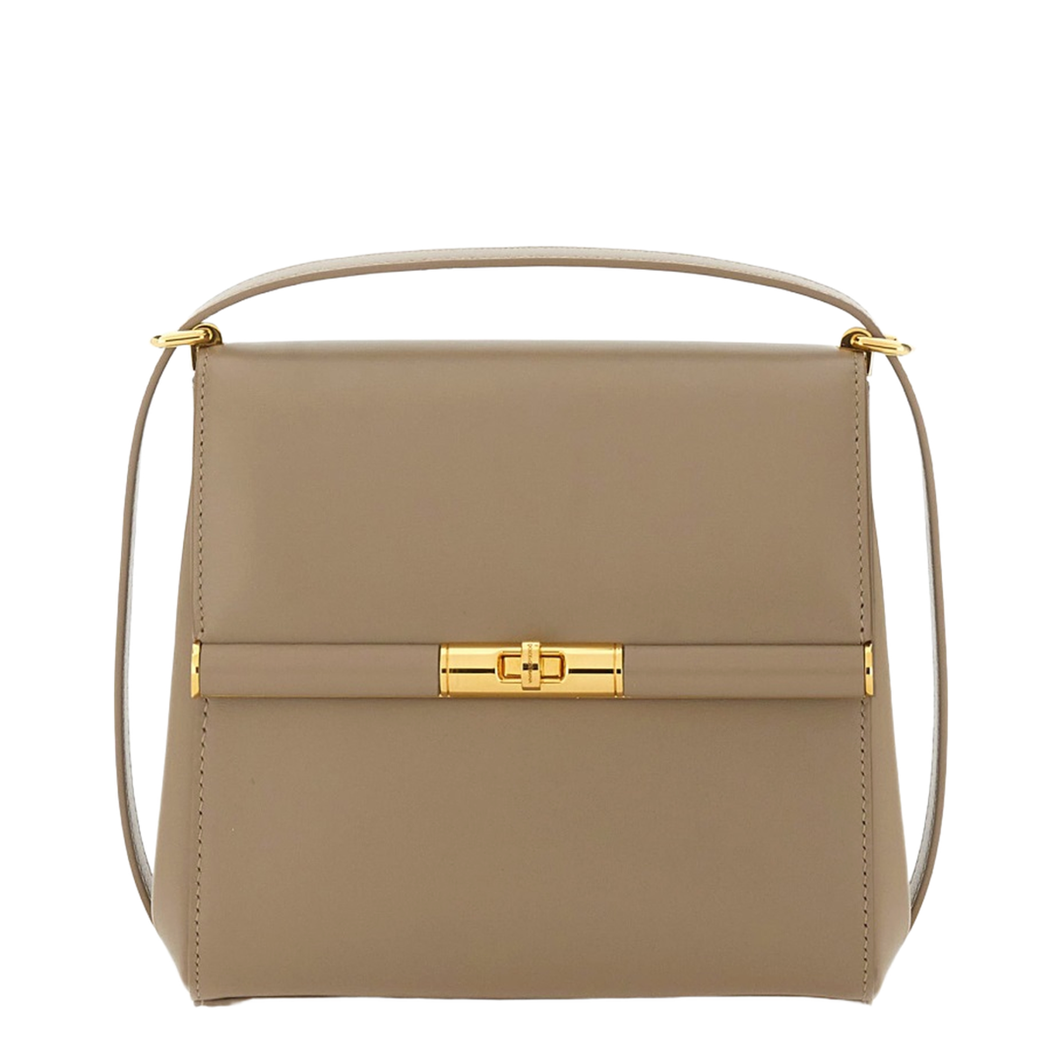 Marlene Calfskin Shoulder Bag - Beige - Image 1