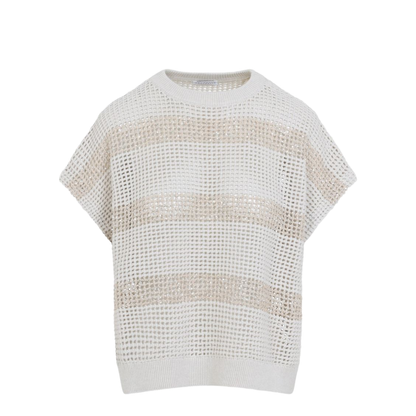 Knit Striped Sweater Ivory - Image 1