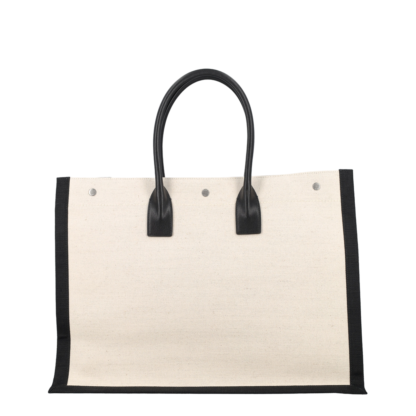 Rive Gauche Large Canvas Tote Bags - White - Image 5