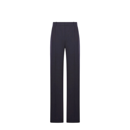 High-Waisted Tailored Pants in Wool Chinè - Image 1
