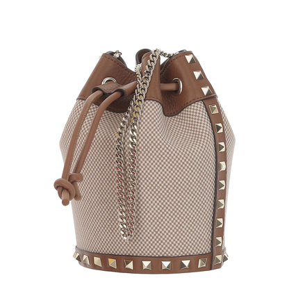 Two Tone Canvas Rockstud Bucket Bag - Image 2