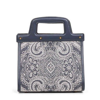 Dark Blue Denim Lovtter Small Shopping Bag - Image 3