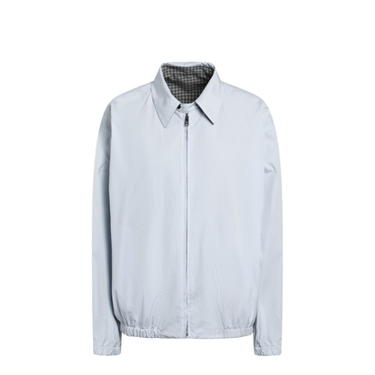 Reversible Light Blue Jacket with Check Pattern - Image 1
