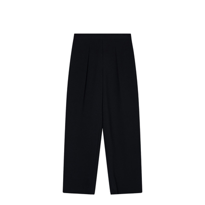 Stretch Sandblasted Fabric Trousers with Pleats - Image 1