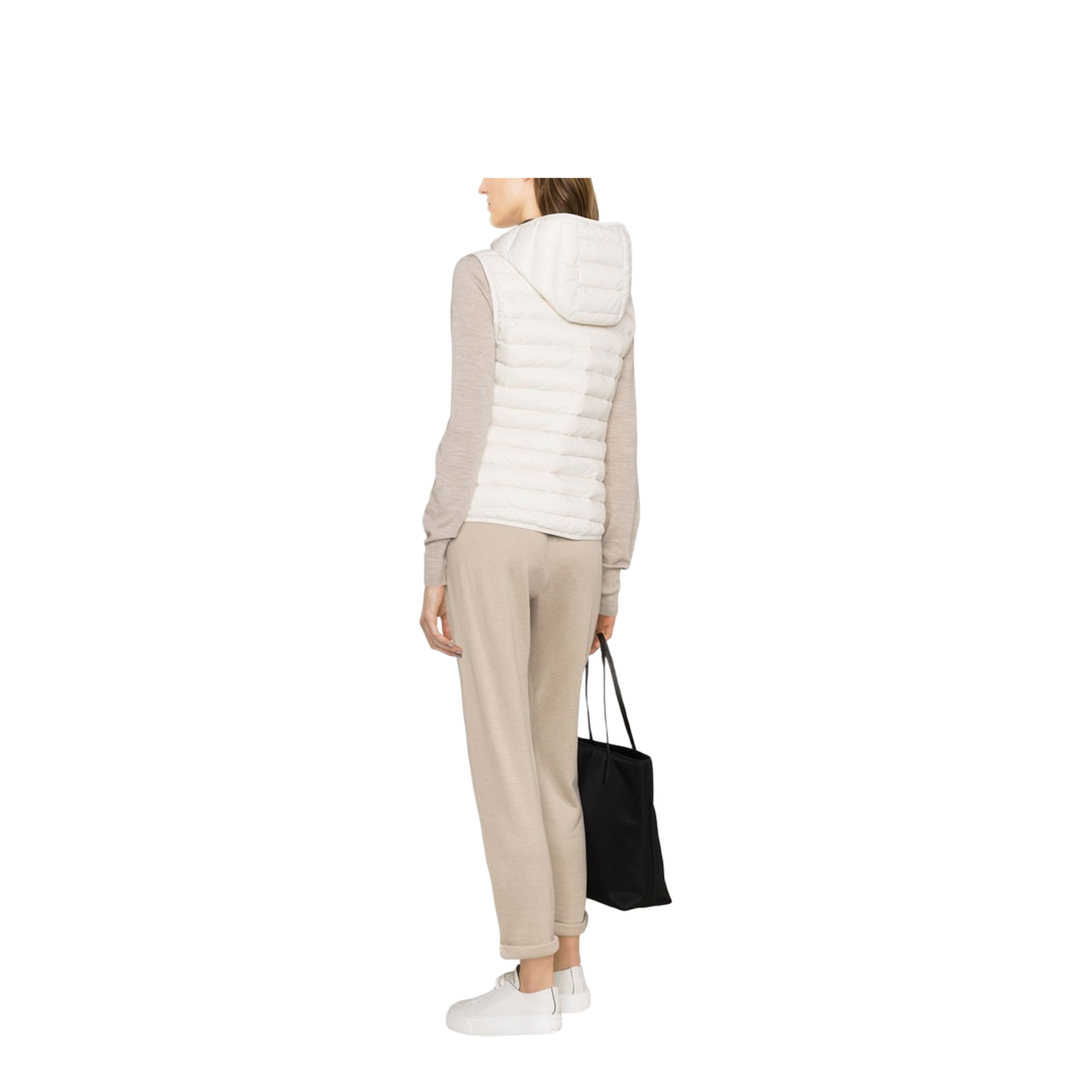 Cotton and Silk Blend Drawstring Pants - Beige - Image 4