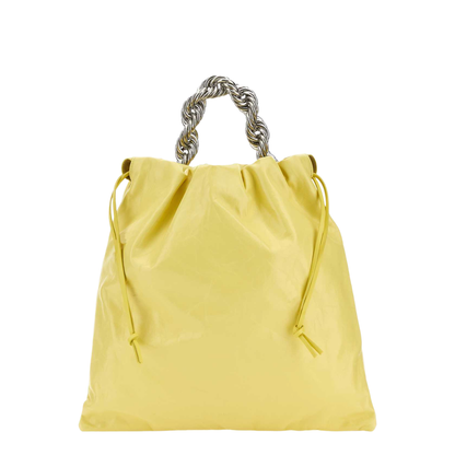 Yellow Leather Bucket Bag - Image 1
