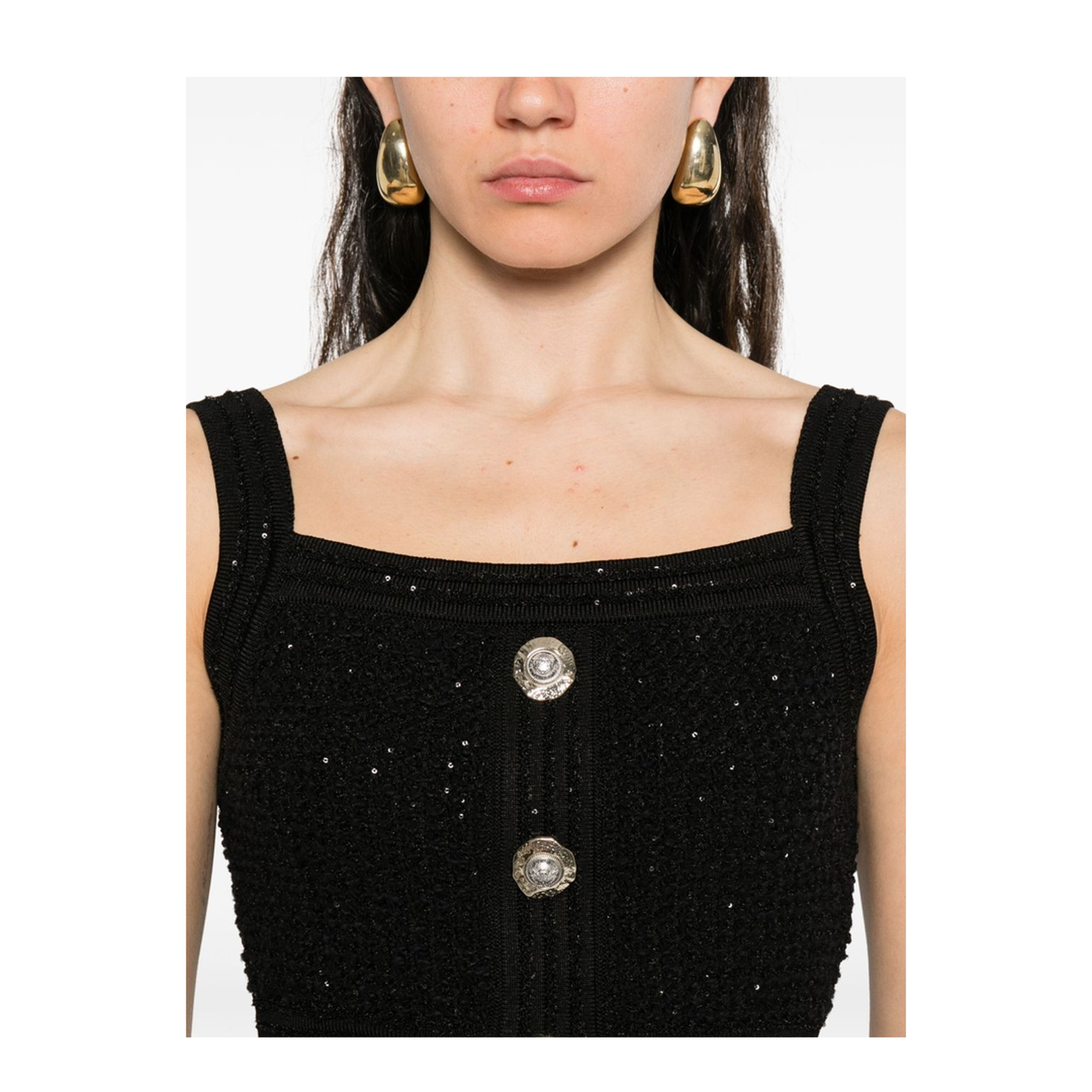 Tweed Top - Black - Image 2