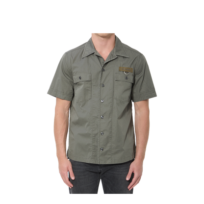 Military Green Cotton Shirt - Image 1