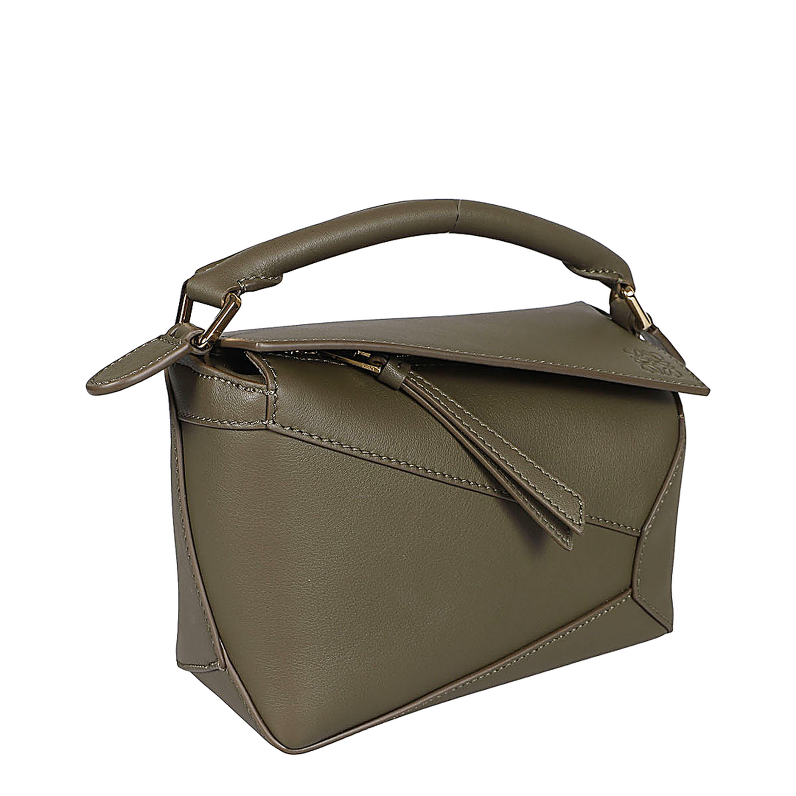 Mini Puzzle Shoulder Bag - Dark Khaki Green - Image 2