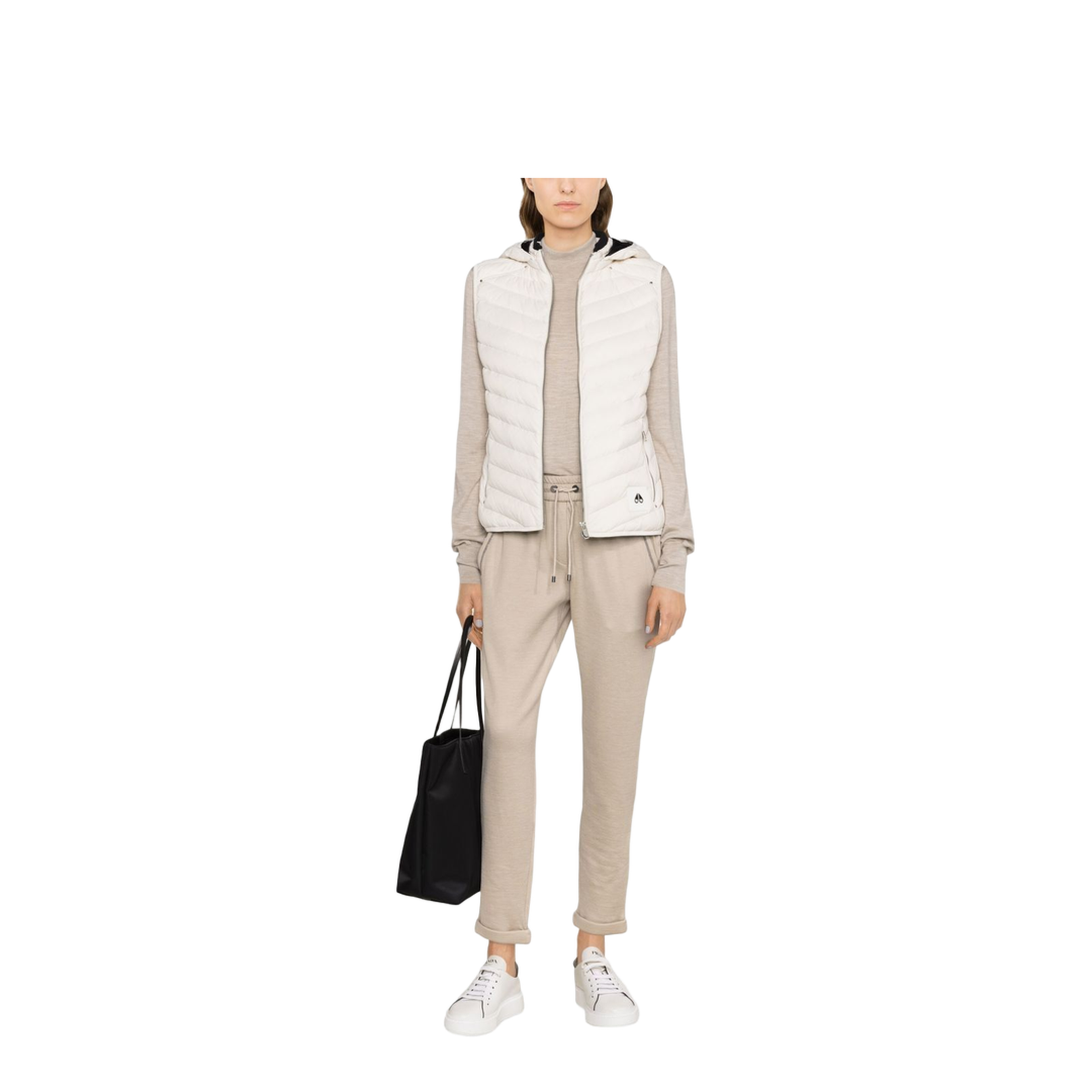 Cotton and Silk Blend Drawstring Pants - Beige - Image 2