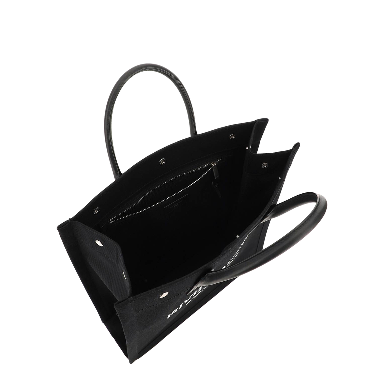 Rive Gauche North/South Tote Bag In Printed Canvas And Leather - Image 4